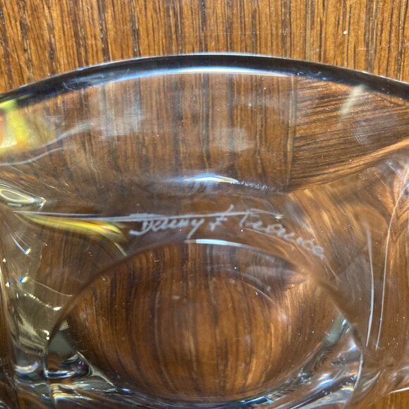 Daum France Crystal Salt Cellar or Sugar Bowl with Spoon - Picture 3 of 3